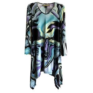 Jamie Sadock Sunsense Long Sleeve Dress Cover Up UPF 50 Colorful Sporty size S